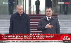 Erdoğan, Kırgızistan'da resmi törenle karşılandı