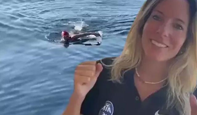 Türk kadınının gücünü dünyaya gösterdi: Köpekbalıklarıyla dolu kanalda 14 saat 49 dakika